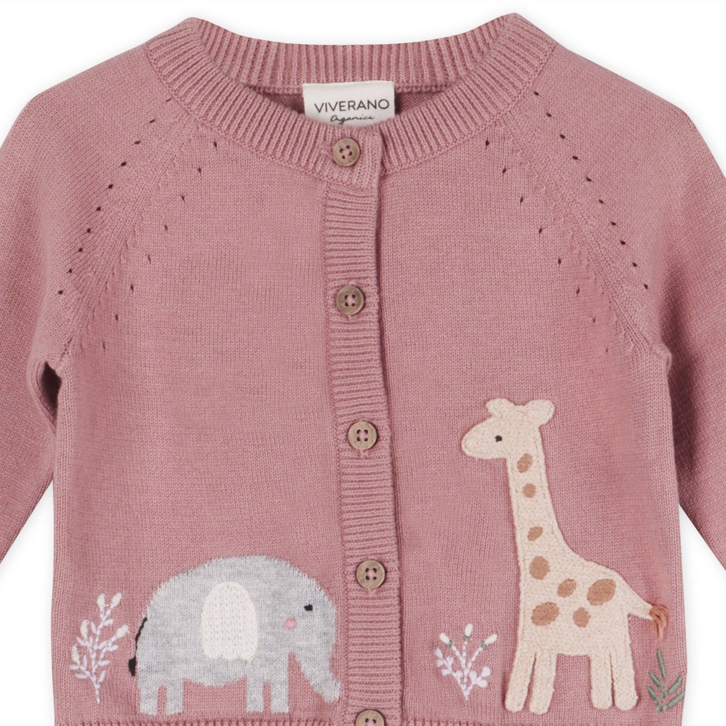 Elephant & Giraffe Organic Baby Cardigan - The Baby Cot Shop, Chelsea