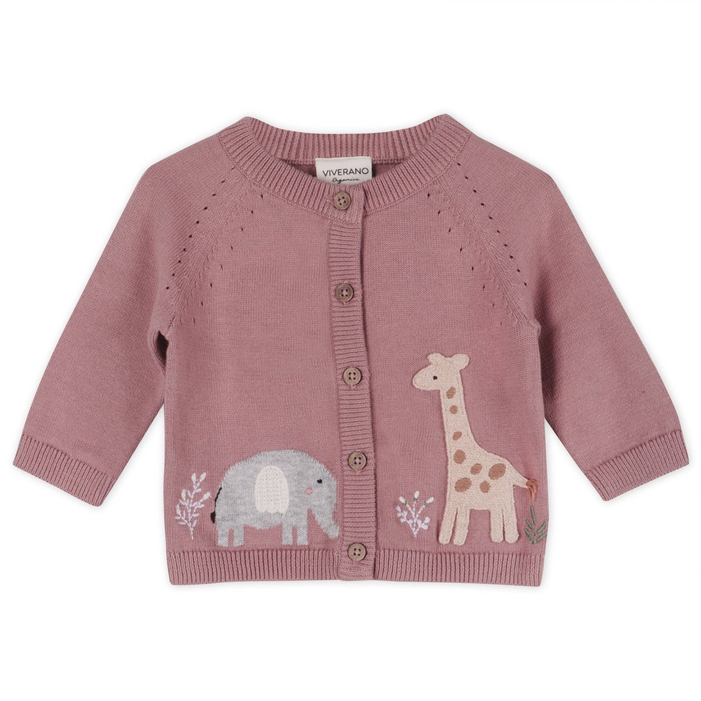 Elephant & Giraffe Organic Baby Cardigan - The Baby Cot Shop, Chelsea