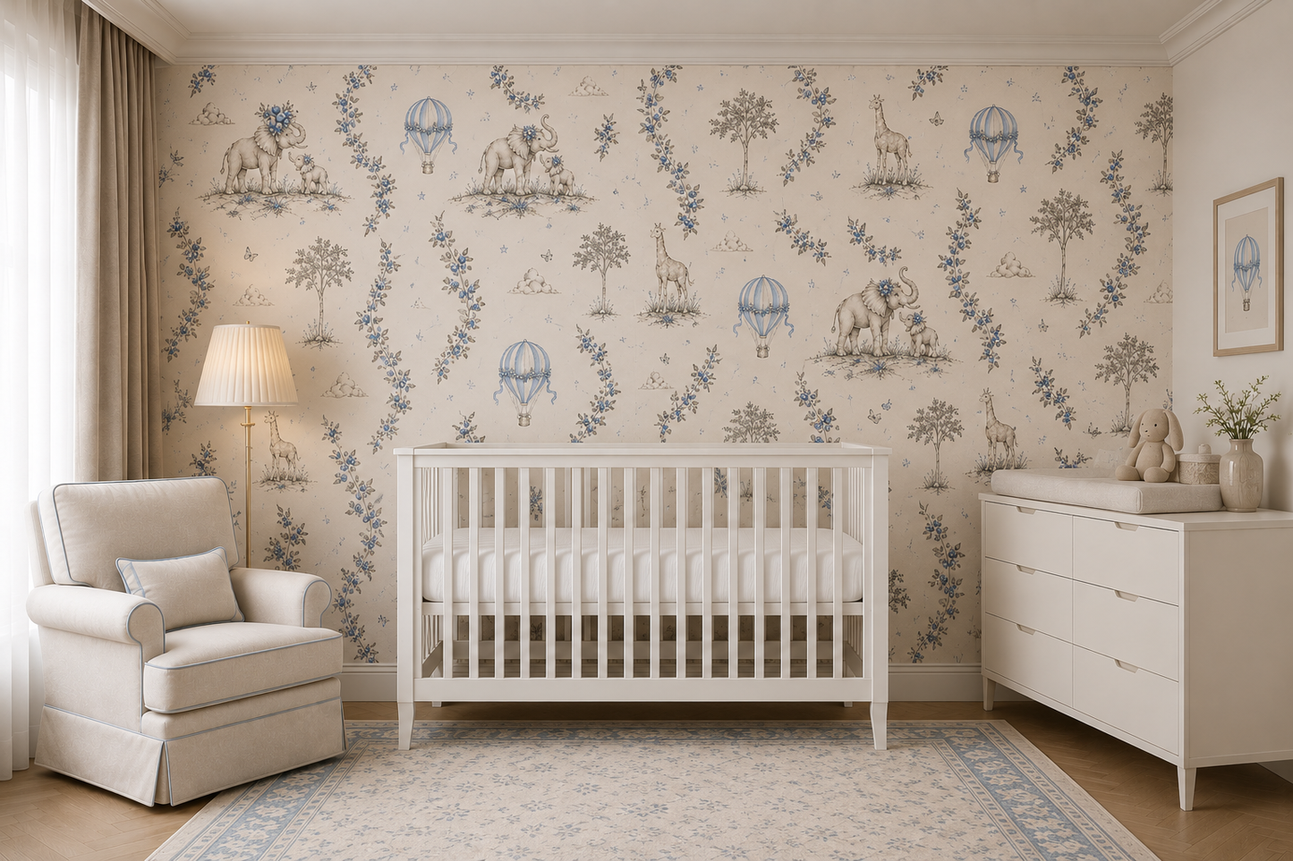 evren wallpaper in a child's room