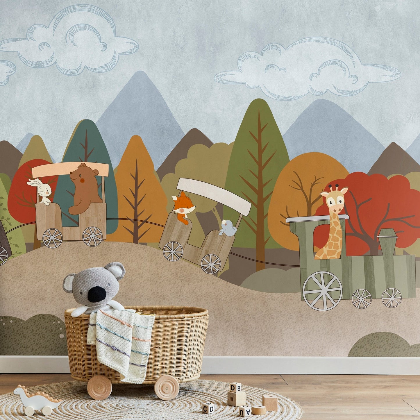Happy Train Wallpaper - The Baby Cot Shop, Chelsea