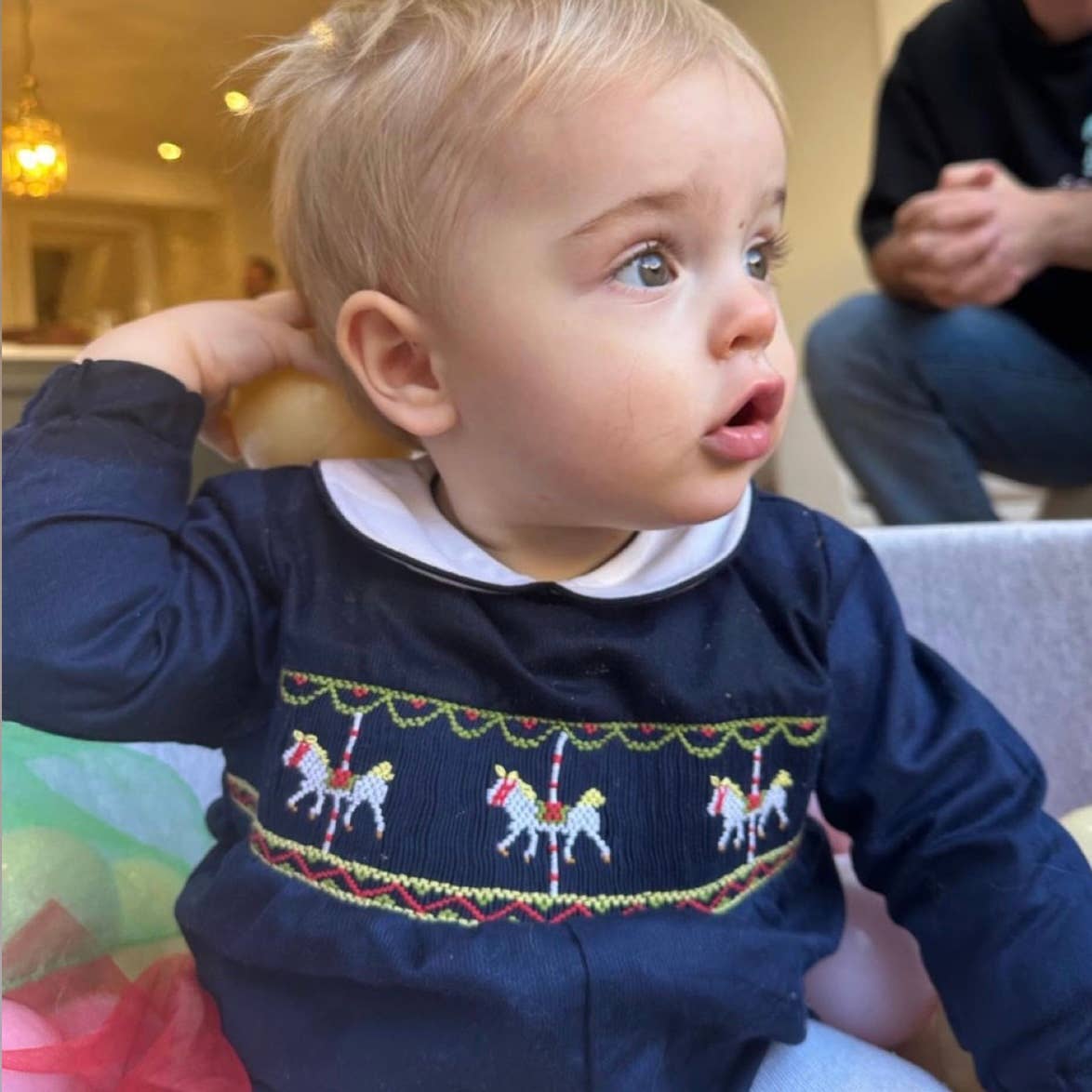 Horse Carousel Smocked Romper - The Baby Cot Shop, Chelsea