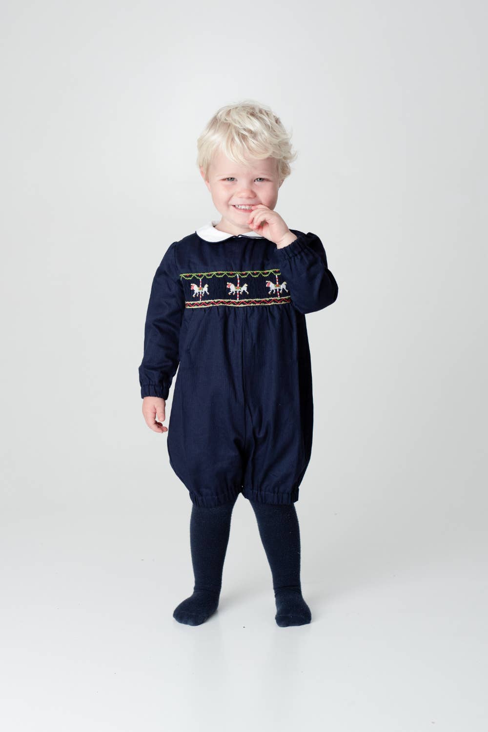Horse Carousel Smocked Romper - The Baby Cot Shop, Chelsea