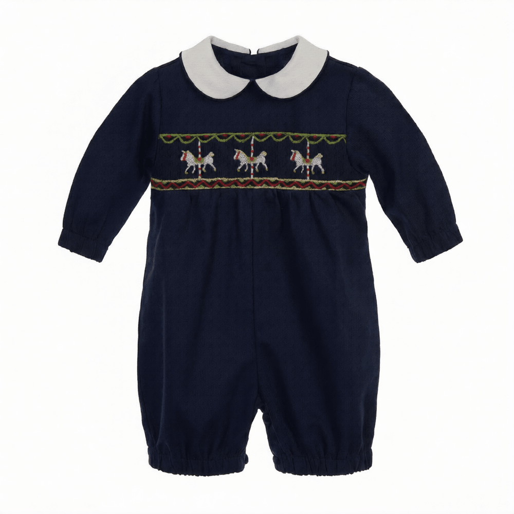 Horse Carousel Smocked Romper - The Baby Cot Shop, Chelsea
