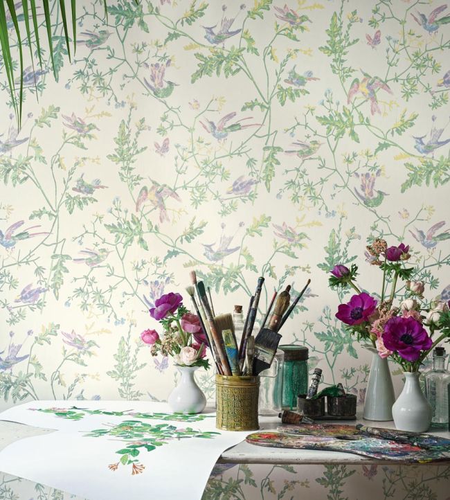 Hummingbirds Wallpaper - The Baby Cot Shop, Chelsea