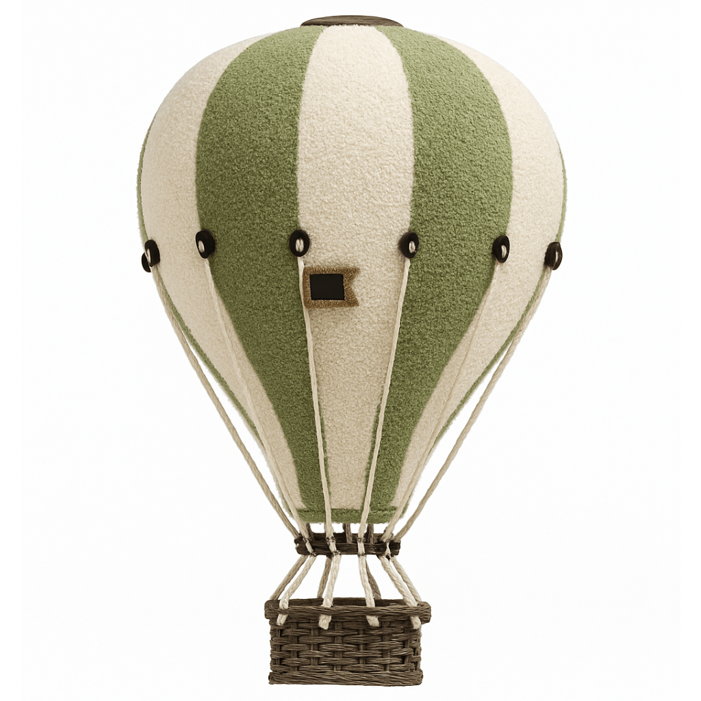 Olive Green Decorative Bouclé Hot Air Balloon - The Baby Cot Shop, Chelsea