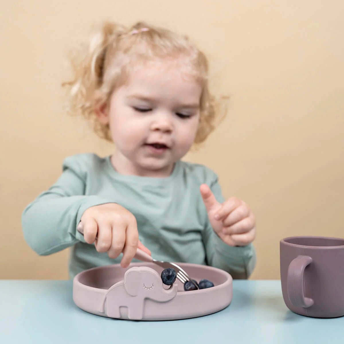 Baby Girl Silicone Dinner Set - The Baby Cot Shop, Chelsea