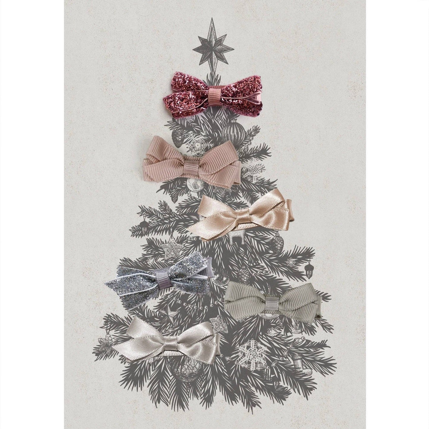 Small Hair Clips Gift Set - Antique Mauve & Silver - The Baby Cot Shop, Chelsea