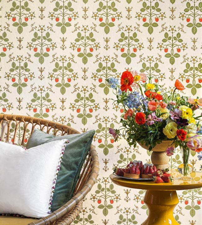 Strawberry Wallpaper - The Baby Cot Shop, Chelsea