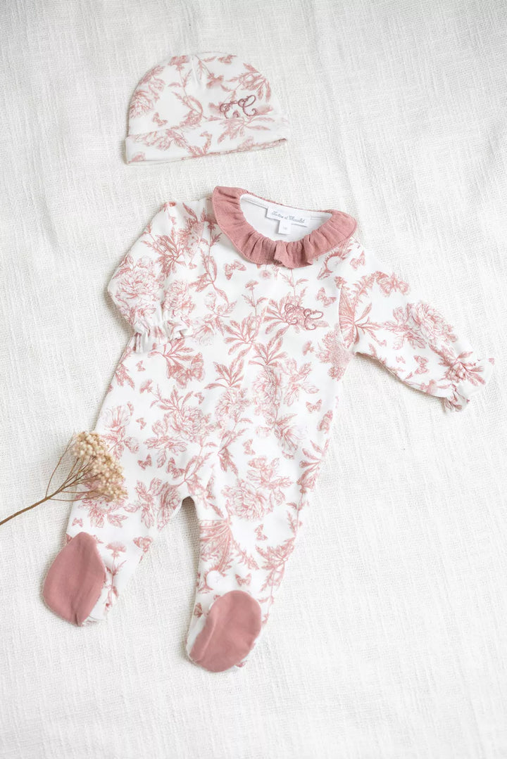 Tartine et Chocolat Pink Floral Pyjama | Lush nursery fabric