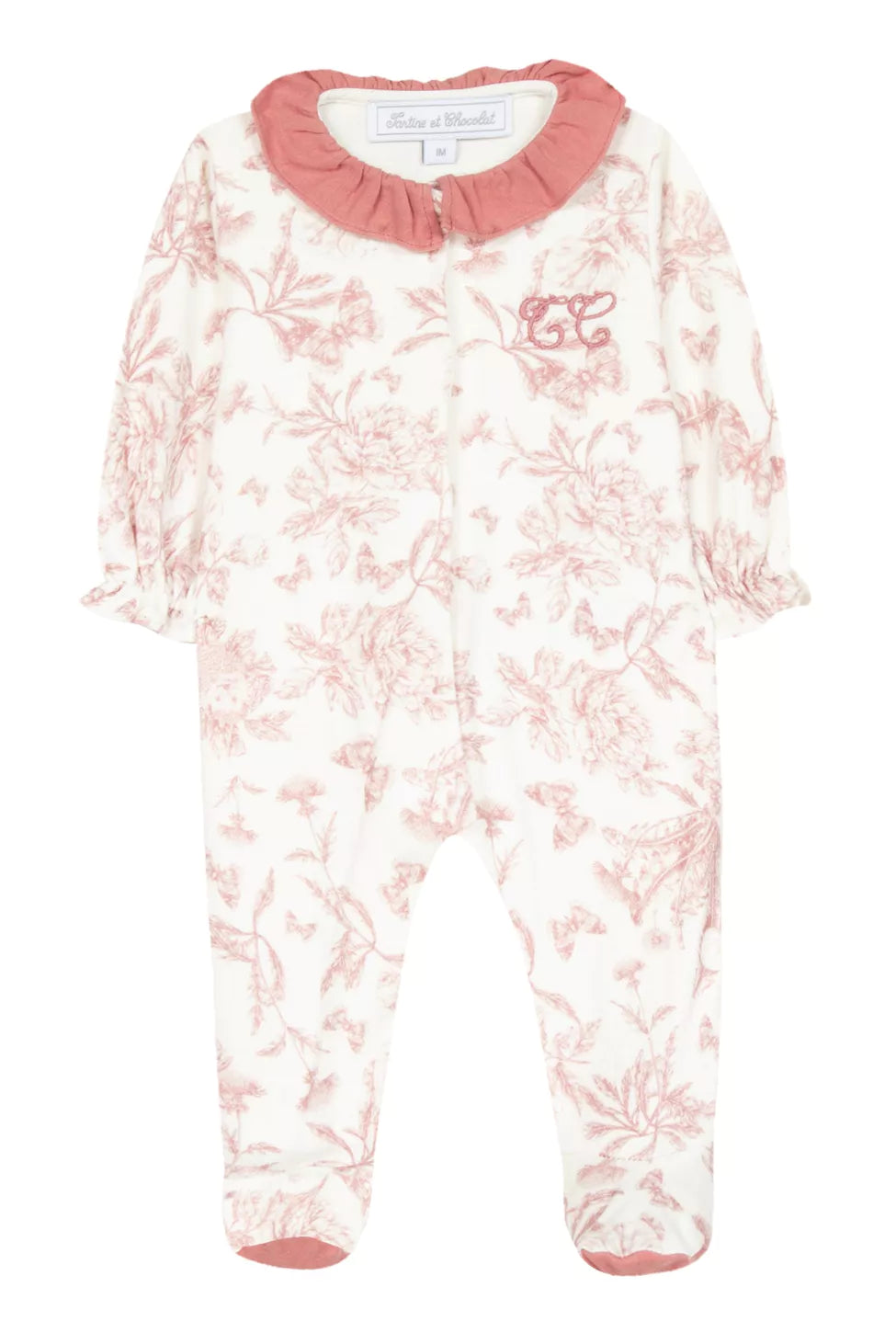 Tartine et Chocolat Pink Floral Pyjama | Lush nursery fabric