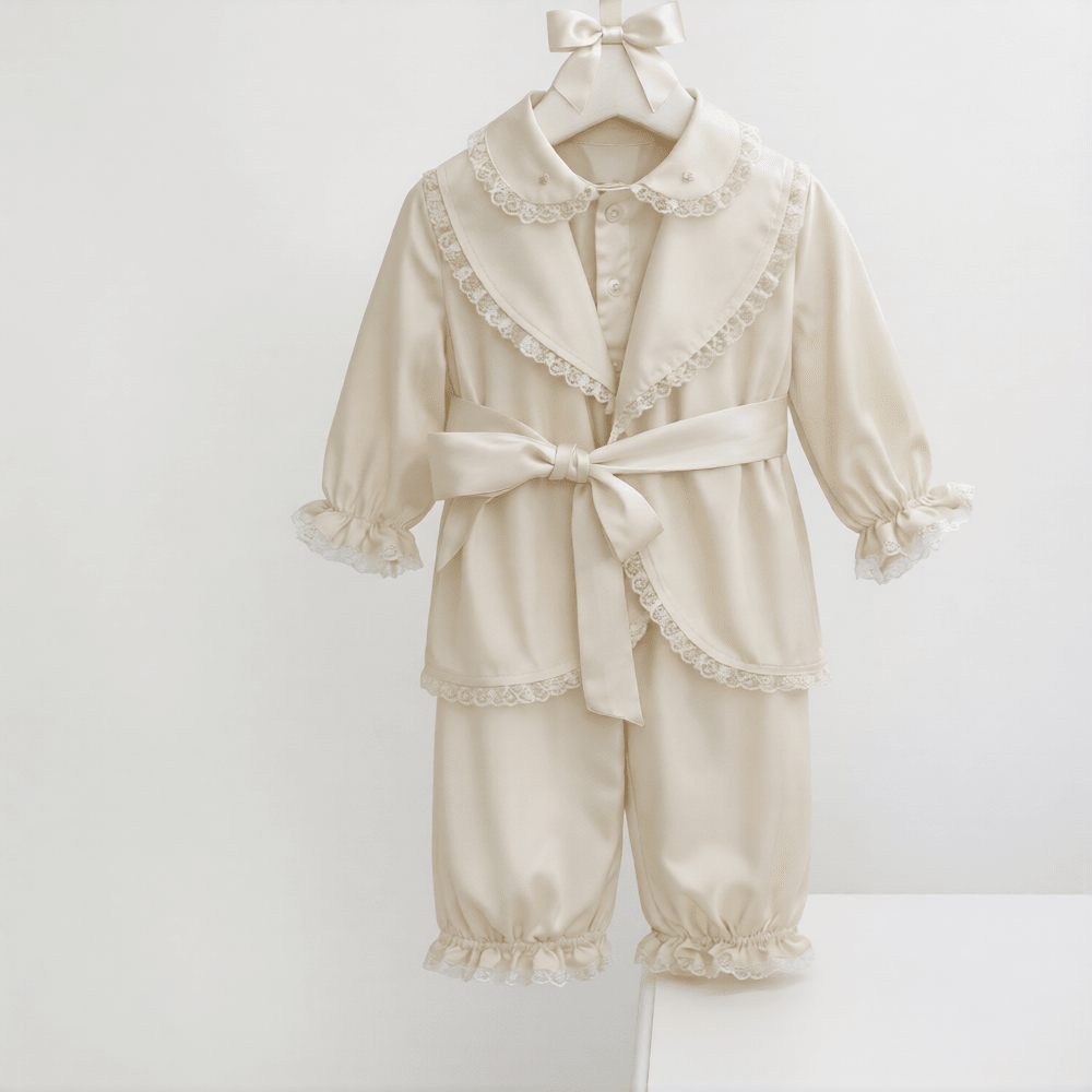 Windsor Pyjamas Set - Ivory - The Baby Cot Shop, Chelsea