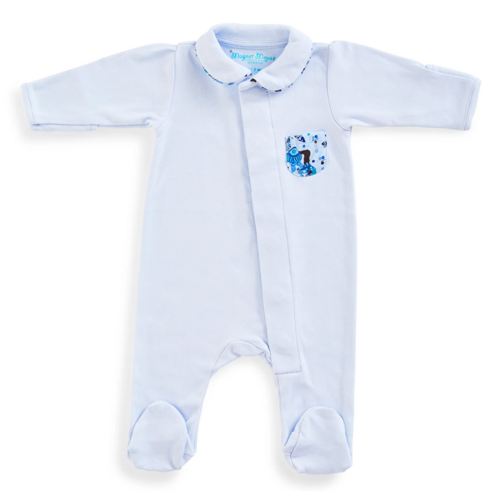 Blue Onesie with Liberty Pocket by Magnet Mouse