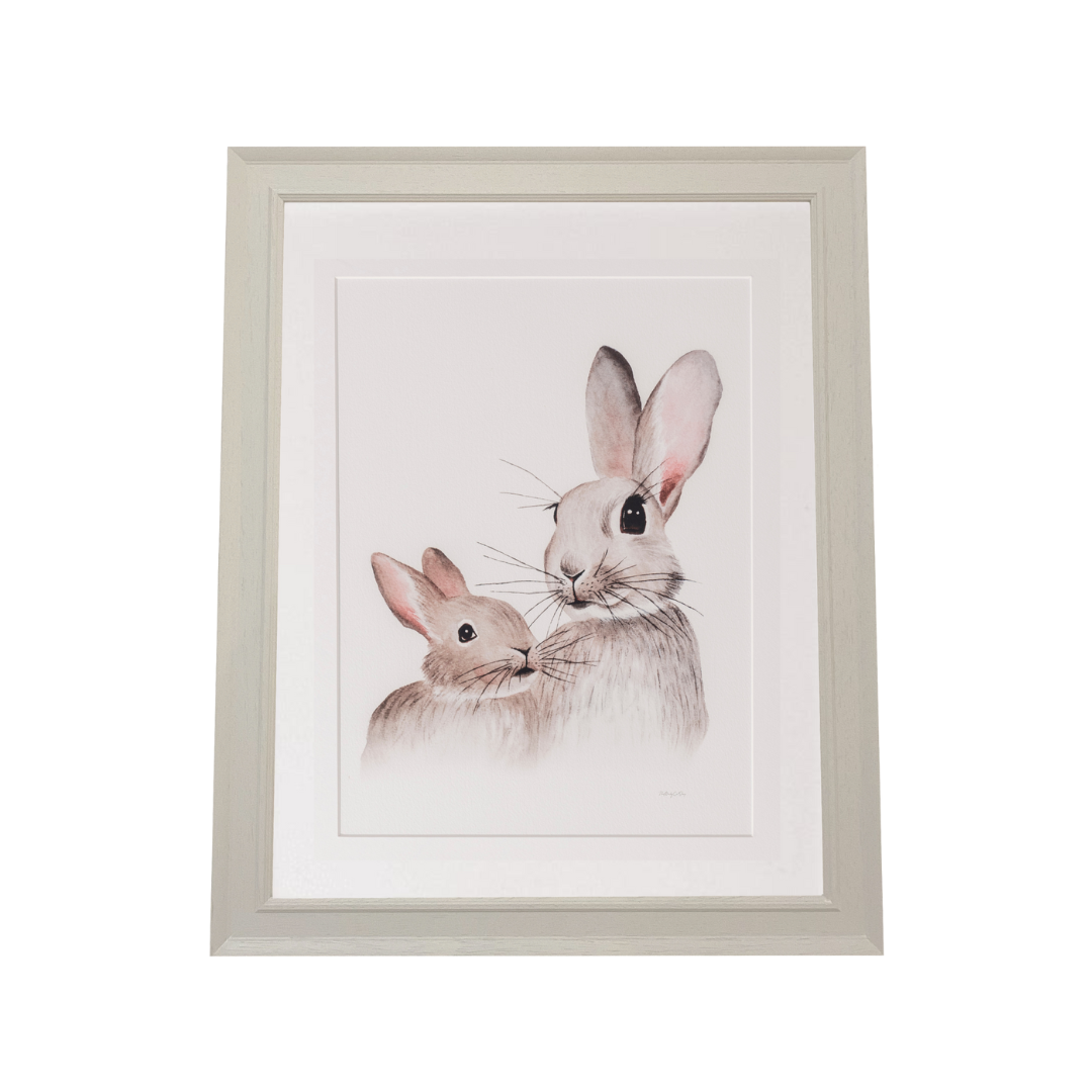 Bunny Mummy & Me Print  | Luxury Nursery Décor Art