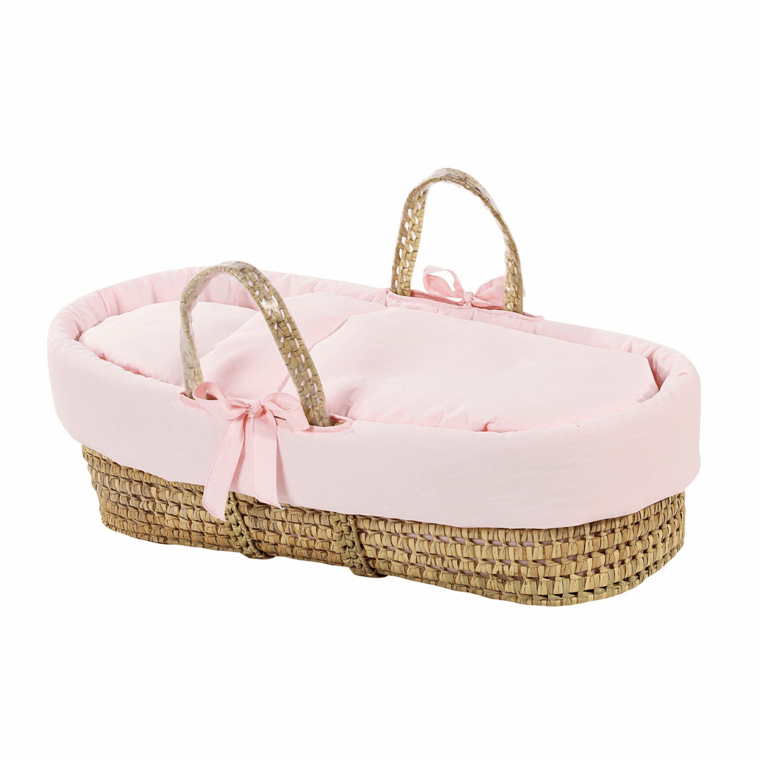 Carolina Moses Basket in Pink - The Baby Cot Shop, Chelsea