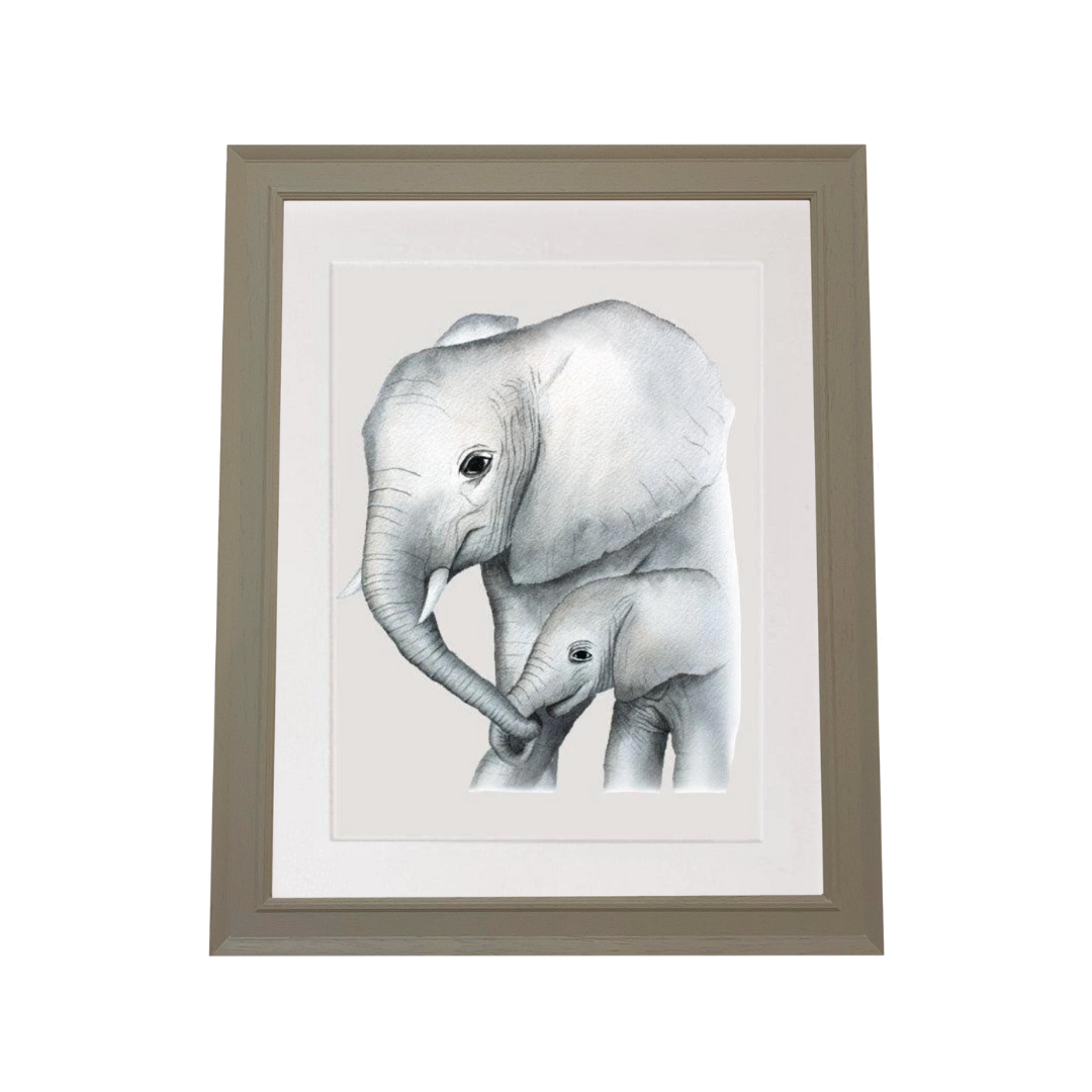 Elephant Mummy & Me Nursery Art Print
