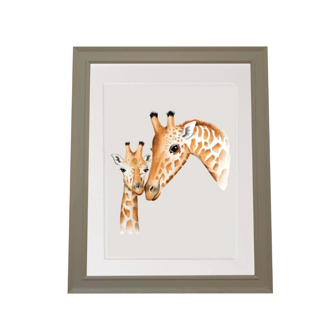 Giraffe Mummy & Me Nursery Art Print