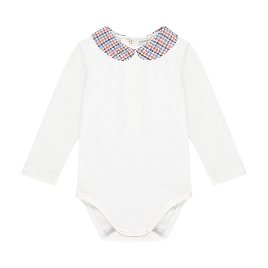 Baby Bodysuit with check collar