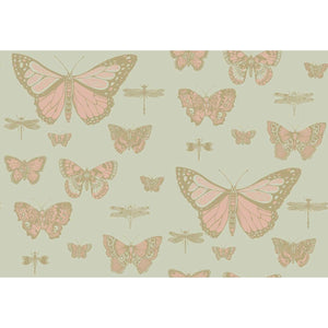Butterflies and Dragonflies Khaki Wallpaper