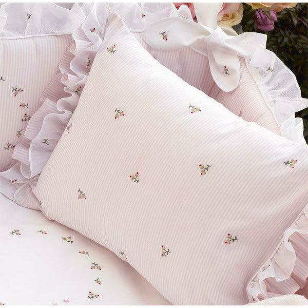 Rosebuds Embroidered Pillowcase