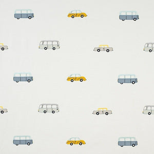 Happy Dreams Embroidered Vintage Cars Blue