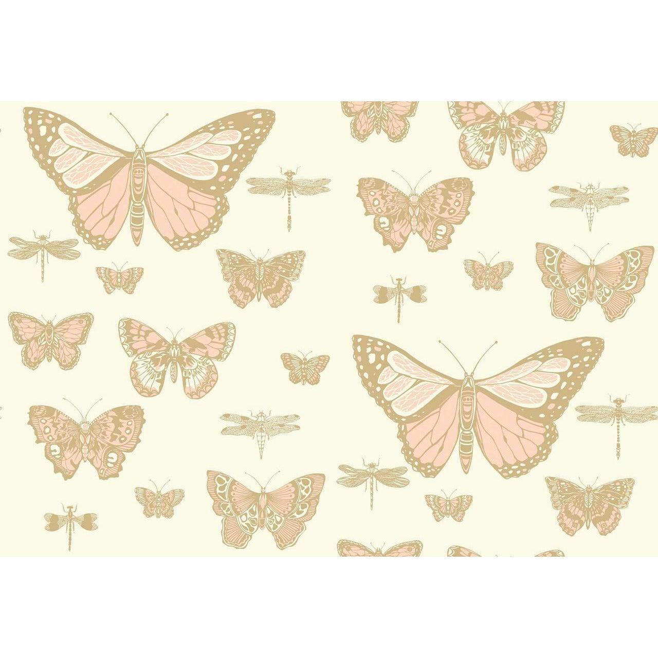 Butterflies and Dragonflies Cream Wallpaper