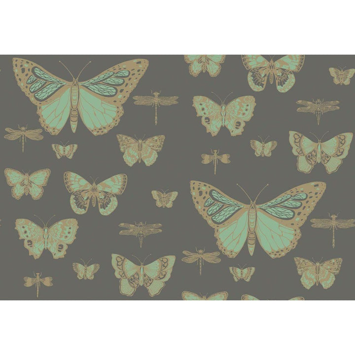 Butterflies and Dragonflies Grey Wallpaper