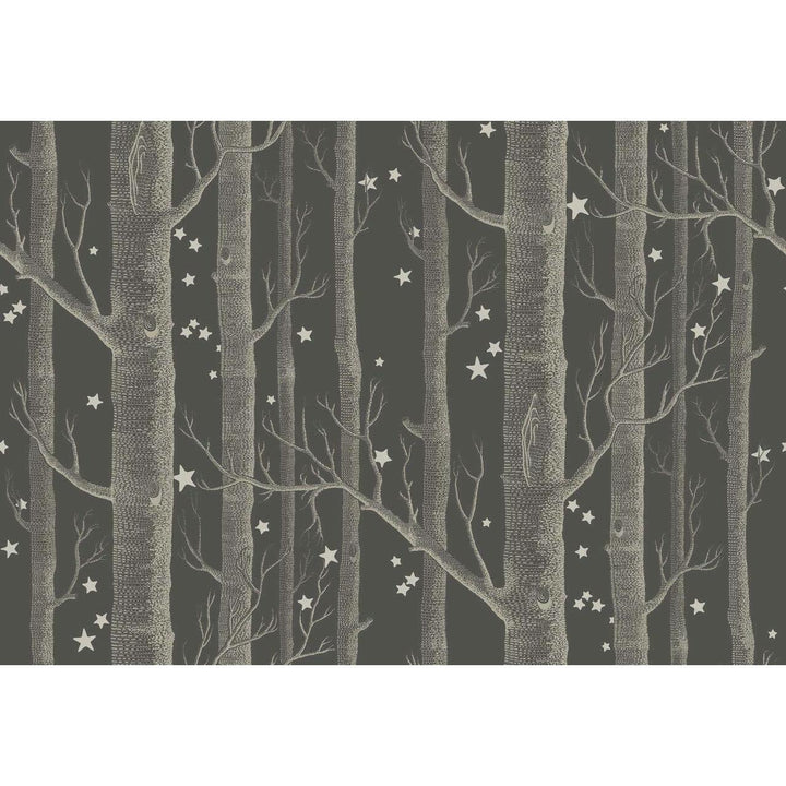Woods and Stars Dim Grey Wallpaper