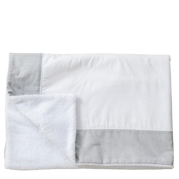 Plush Grey and White Baby Blanket